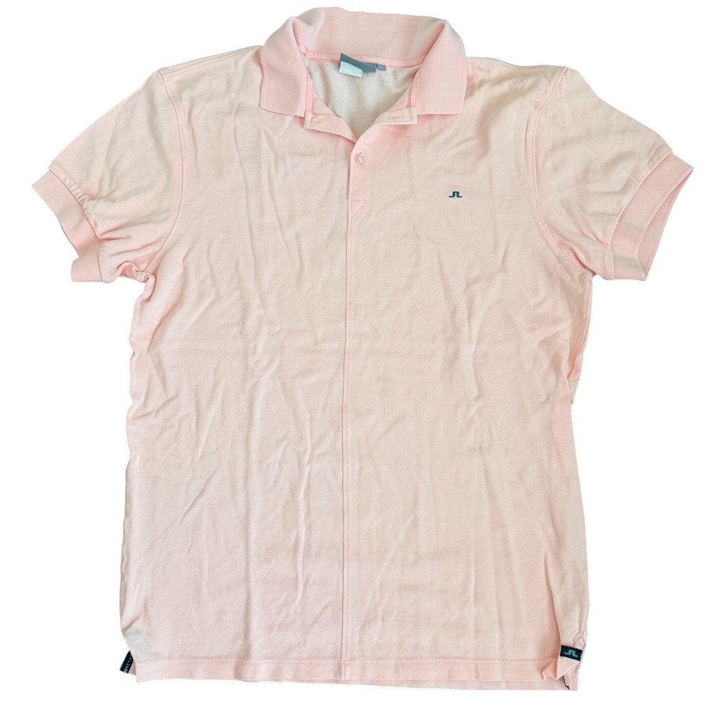 J.Lindeberg Pique Polo Shirt Mens M Peach Preppy Golf Academia Frat Boy